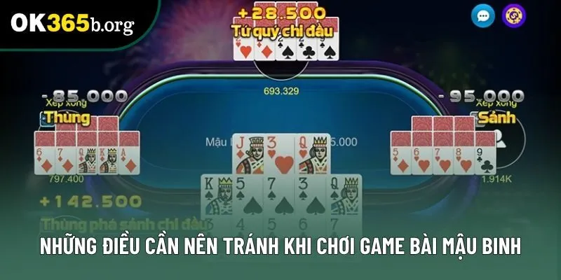 Những điều cần nên tránh khi chơi game bài Mậu Binh